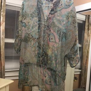 Pretty pastels print paisley blouse XL APT 9